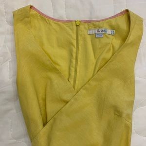 Boden yellow size 6 US linen and cotton blend dress.